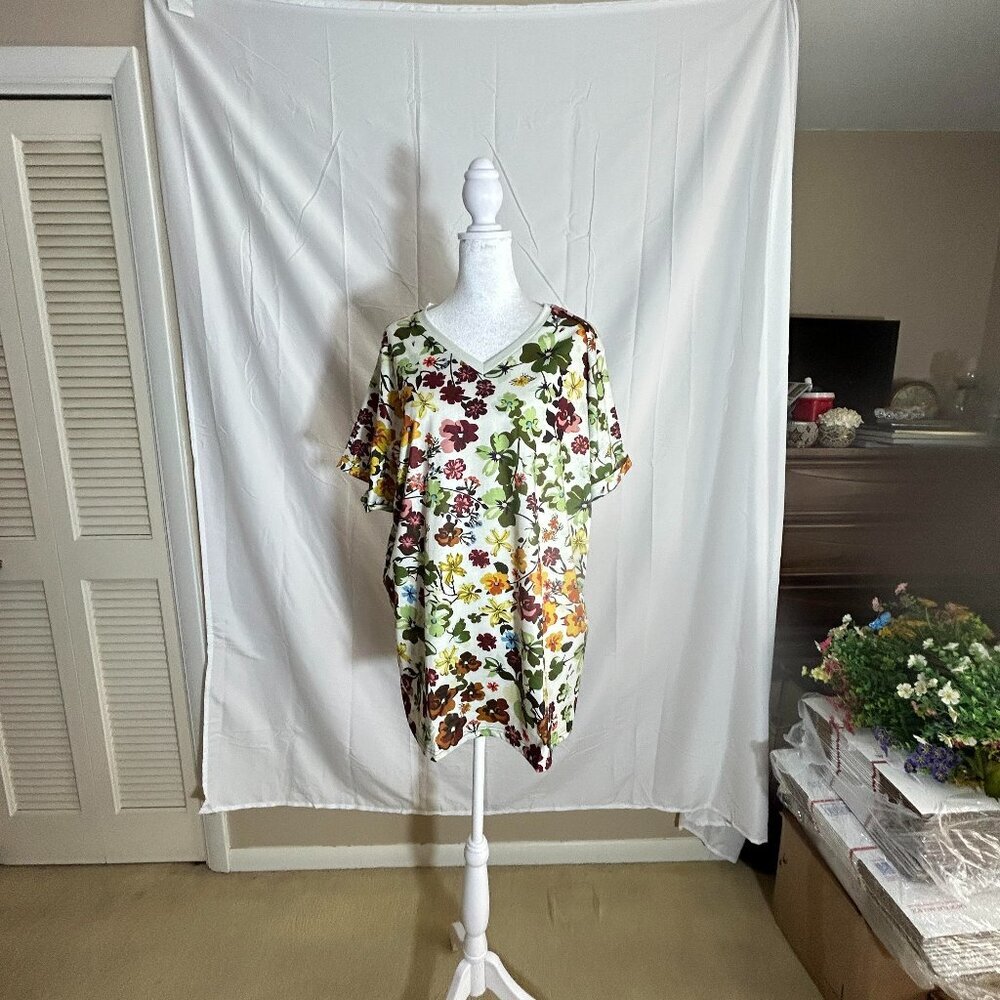 Pixie Lady Floral V-neck short sleeve 2X